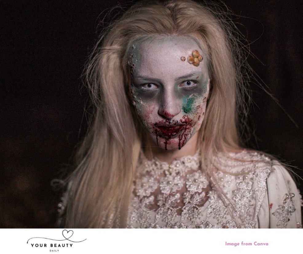 picture of a zombie make up look