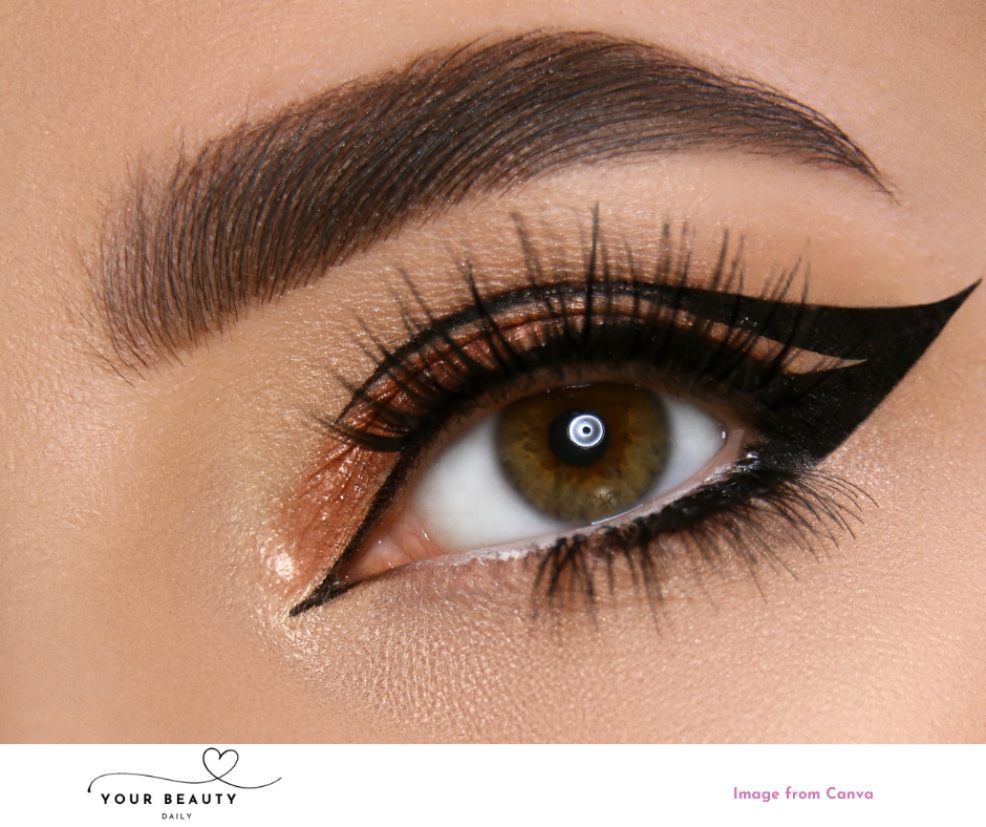 picture of a woman with the graphic eyeliner trend